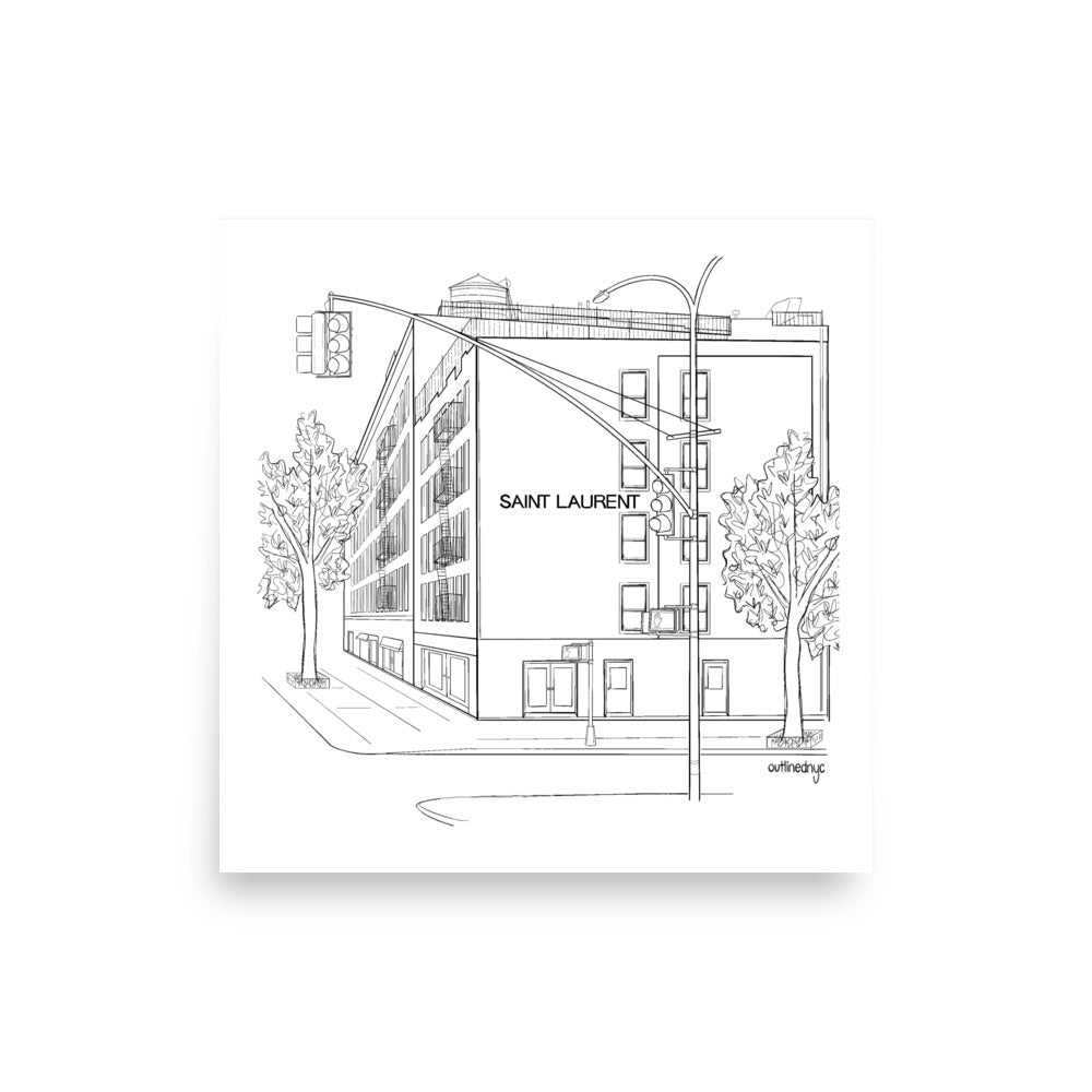 Saint Laurent street corner in SoHo